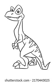 Surprise Looking Dinosaur Coloring Page Cartoon Stock Illustration ...