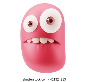 Surprised Emoticon Face 3d Rendering Stock Illustration 421324213 ...