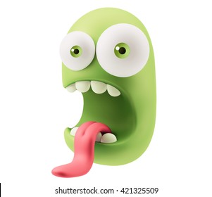 Nail Biting Emoticon Face 3d Rendering Stock Illustration 421366744 ...