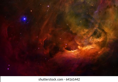 A surreal and abstract background of the orion belt in the night sky.