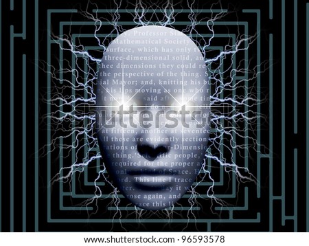 surreal face with text