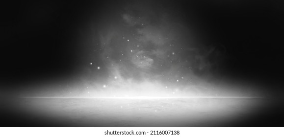 Surreal Lighting Effect With Smoke Creepy Mysterious With Silver Colors Abstract Background Surreal Concept