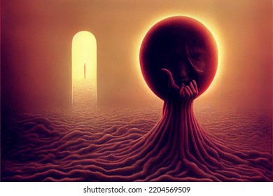 Surreal Scary Mysterious Digital Illustration