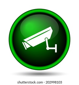 Surveillance camera icon. Internet button on white background. 