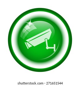 Surveillance camera icon. Internet button on white background. 