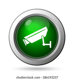Surveillance camera icon. Internet button on white background 
