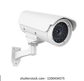 Surveillance CCTV Security Camera Isolated. 3D Rendering