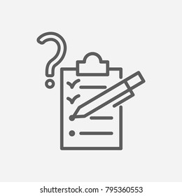 Survey Icon Line Symbol. Isolated  Illustration Of Clipboard Sign Concept For Your Web Site Mobile App Logo UI Design.