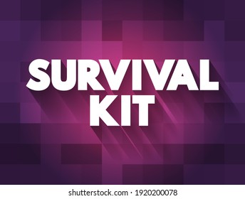 Survival Kit Text Quote, Concept Background