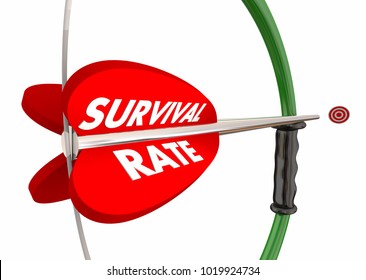 Survival Rate Bow Arrow Target Increase Odds 3d Illustration