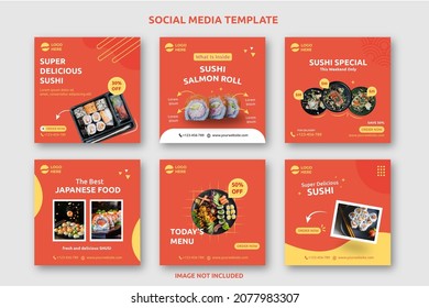 Sushi Restaurant Social Media Posts Template