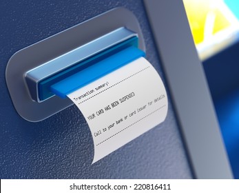 Suspended Card Atm Machine Receipt