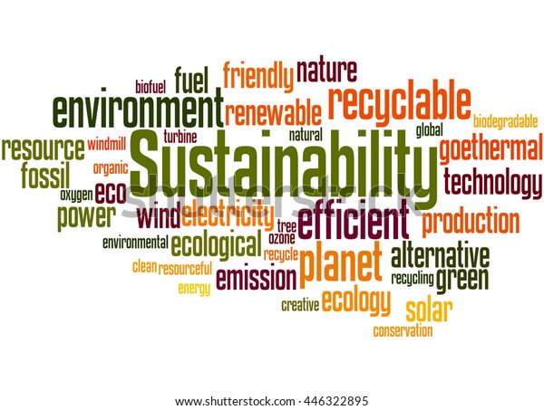 Sustainability Word Cloud Concept On White Stock Illustration 446322895