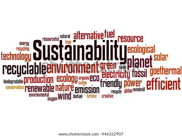 Sustainability Word Cloud Concept On White Stock Illustration 446322907