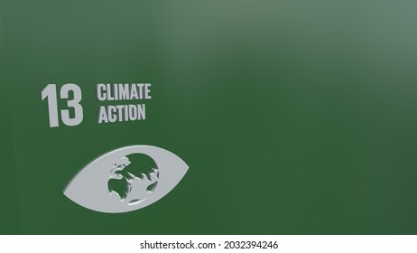 Sustainable Development Goal 13 Climate Action SDG Concept. 3D Render