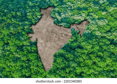 Sustainable Habitat Map Of India, Environment Concept