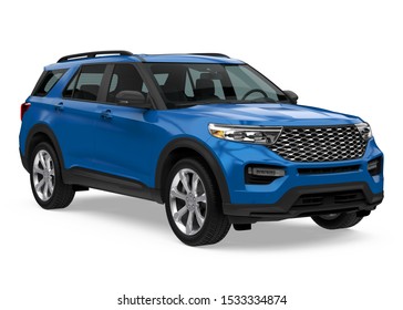 SUV Car Isolated. 3D Rendering