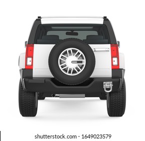 SUV Car Isolated (back View). 3D Rendering