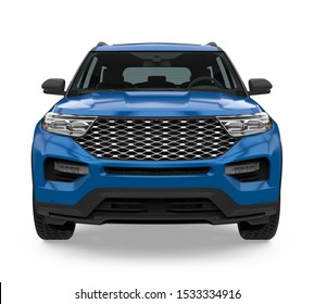 SUV Car Isolated (front View). 3D Rendering