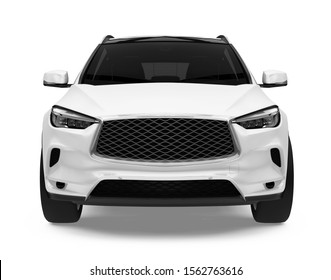 SUV Car Isolated (front View). 3D Rendering