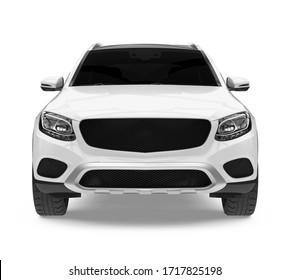 SUV Car Isolated (front view). 3D rendering