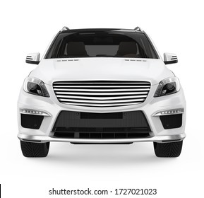 SUV Car Isolated (front View). 3D Rendering