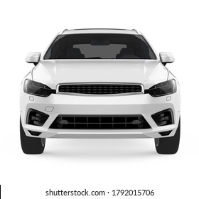 SUV Car Isolated (front View). 3D Rendering