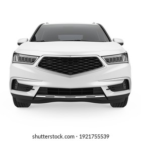 SUV Car Isolated (front View). 3D Rendering