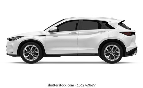 SUV Car Isolated (side View). 3D Rendering