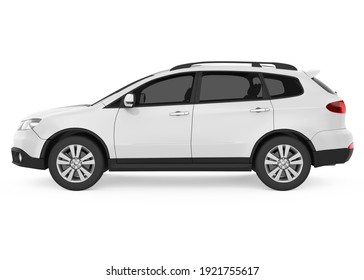 SUV Car Isolated (side View). 3D Rendering