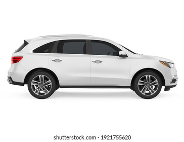 SUV Car Isolated (side view). 3D rendering
