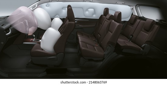 SUV Fortuner Safety 6 Airbags Ilustration