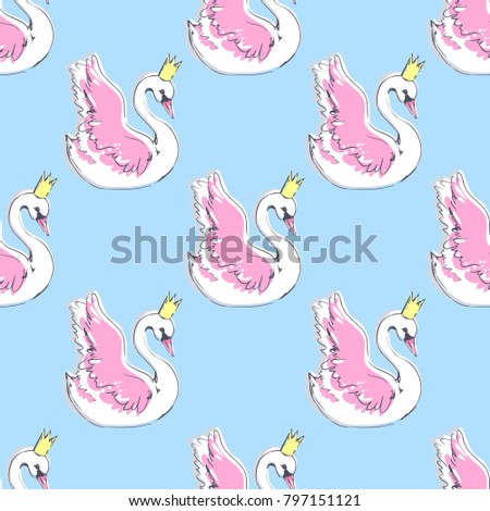 Swan Pattern seamless