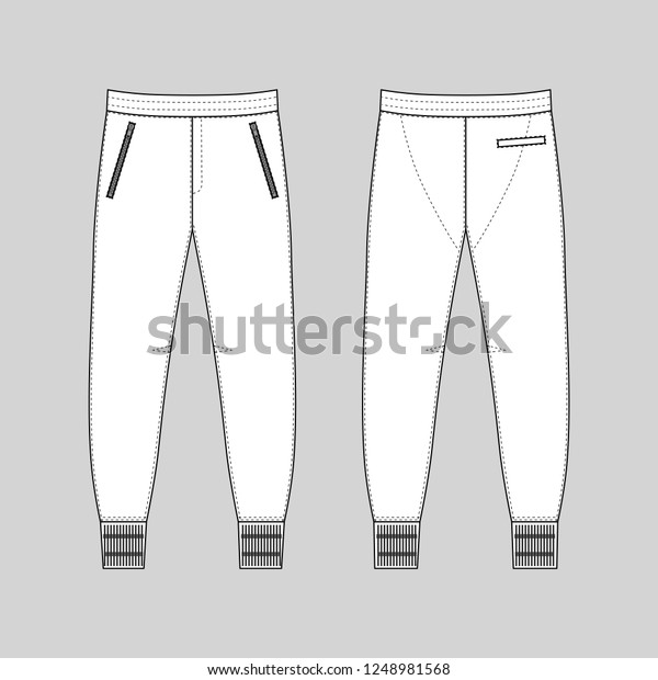 Sweatpants Man Template Front Back Views Stock Illustration 1248981568