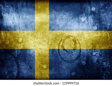  Sweden Grunge Flag