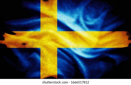 
Sweden Grunge Flag -3D Illustration