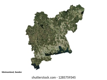 Västmanland, Sweden Map (3D Illustration)