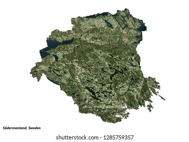 Södermanland, Sweden Map (3D Illustration)