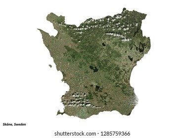 Skåne, Sweden Map (3D Illustration)