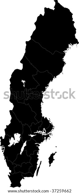 Sweden\
map designed in illustration with the\
provinces