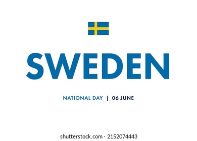 Sweden National Day. Happy Independence Day Of Sweden Flag Background Illustration