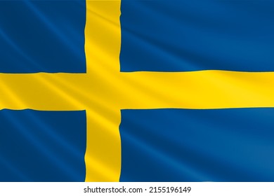 Swedish flag. Sweden's official flag with the correct color and proportion. The national flag of Sweden. 