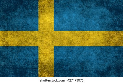 Swedish national flag with a vintage textured treatment