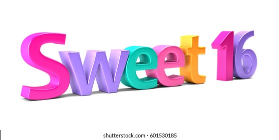 Sweet 16 Celebration Word. 3D Rendering Illustration - Powered by Shutterstock