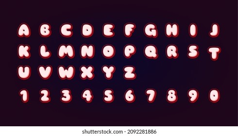 Sweet, candy text. Alphabet. Jelly text effect. 3d text style effect.