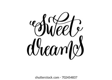 Sweet Dreams Black White Handwritten Lettering Stock Illustration ...