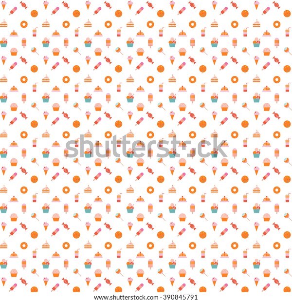 Sweet Food Treats Background Image Orange Stock Illustration