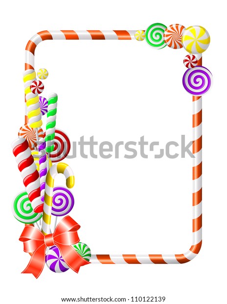 Sweet Frame Colorful Candies Stock Illustration 110122139