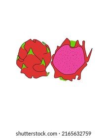 Sweet And Fresh Dragon Fruit Cartoon Photo