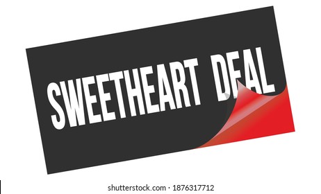 SWEETHEART  DEAL Text Written On Black Red Sticker Stamp.